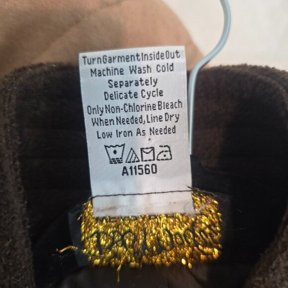 Bob Mackie Wearable Art Fleece Coat Jacket Women 1X Geometric Embroidered Brown - Picture 10 of 10